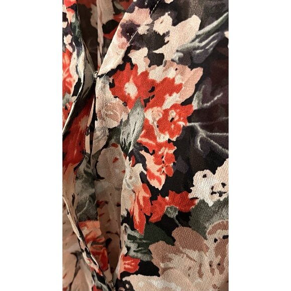 Joie Women’s Lightweight‎ Long Sleeve Top Blouse Black, Pink And Red Sz Large. - Picture 9 of 10